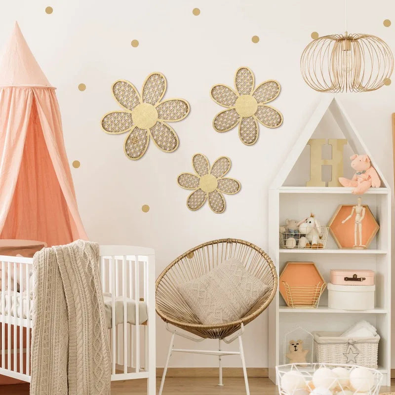 3 pieces Bohemian daisy wall decor