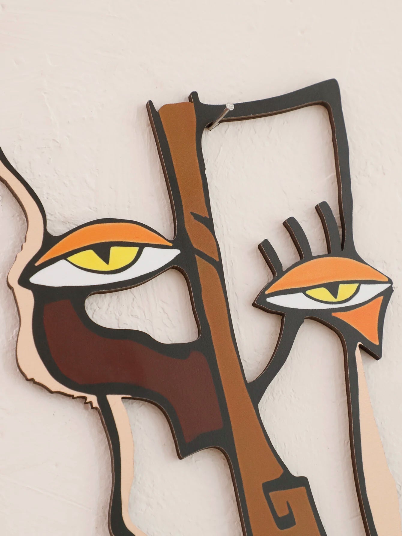 Abstract Face Wooden Wall Decor