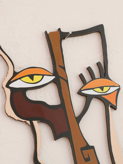 Abstract Face Wooden Wall Decor