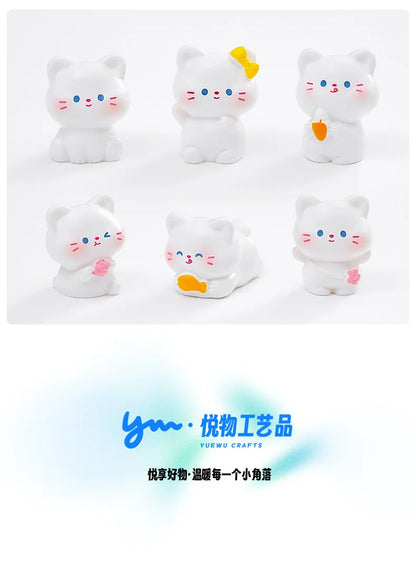 6 pcs Miniatures Cat Ornament