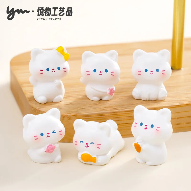 6 pcs Miniatures Cat Ornament