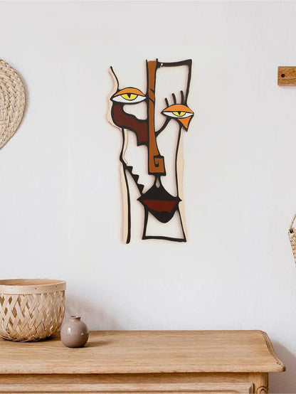 Abstract Face Wooden Wall Decor