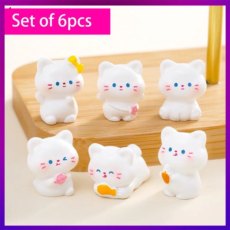 6 pcs Miniatures Cat Ornament