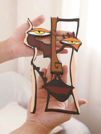 Abstract Face Wooden Wall Decor