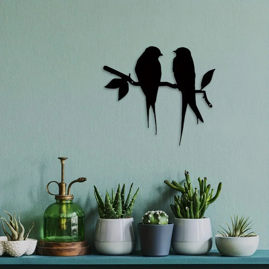 Bird Branch Metal Wall Art