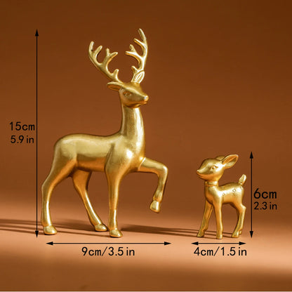 2 Pieces of Mother Deer & fawn Kawaii Sculptures