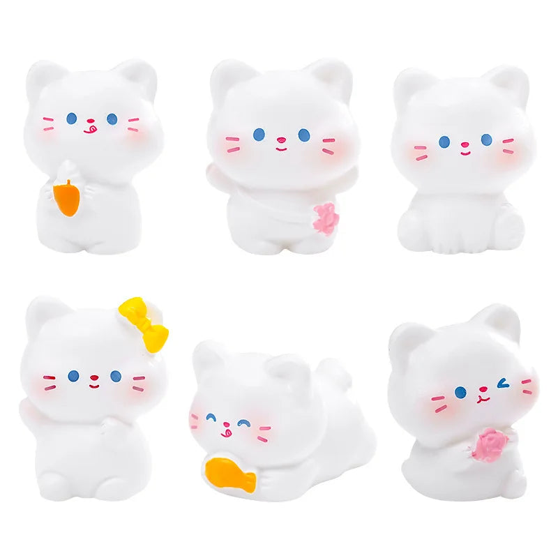 6 pcs Miniatures Cat Ornament