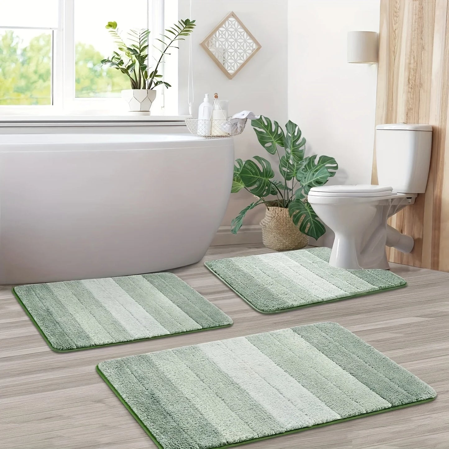Elegant Bathroom Rugs, Non Slip, Ultra Soft & Quick Drying