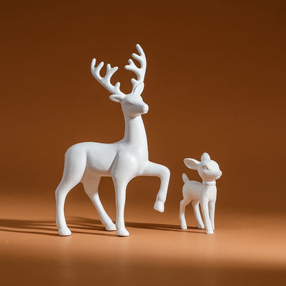 2 Pieces of Mother Deer & fawn Kawaii Sculptures